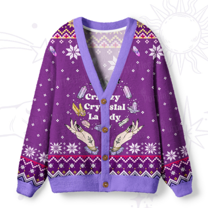 Purplehecate Crazy Crystal Lady Ugly Cardigan Sweaters