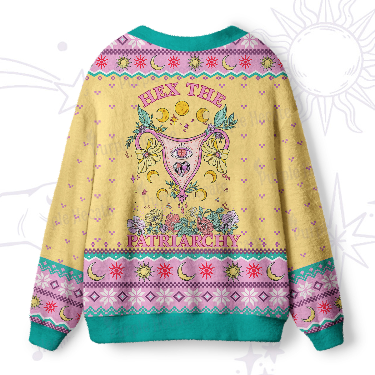 Purplehecate Hex the Patriarchy Ugly Cardigan Sweaters