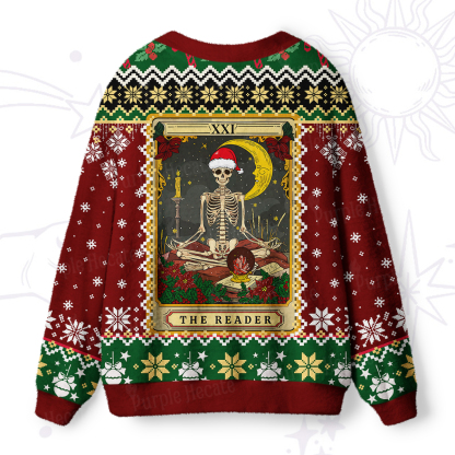 Purplehecate The Reader Tarot Christmas Ugly Cardigan Sweaters