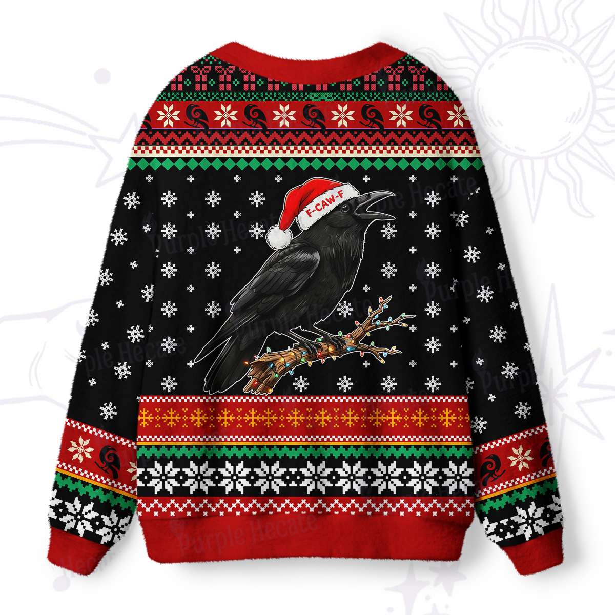 Purplehecate F-Caw-F Funny Crow Ugly Cardigan Sweaters