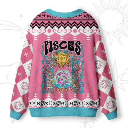 Purplehecate Pisces Spirit Zodiac Ugly Cardigan Sweaters