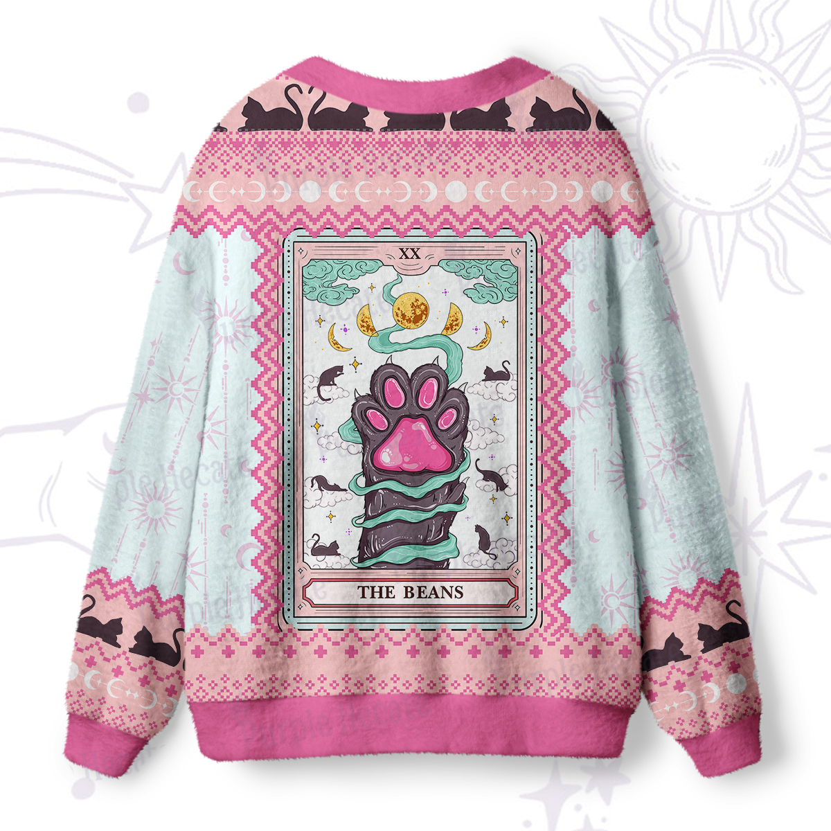 Purplehecate The Beans Cat Tarot Ugly Cardigan Sweaters