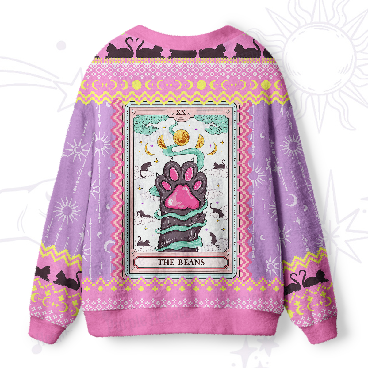 Purplehecate The Beans Cat Tarot Ugly Cardigan Sweaters