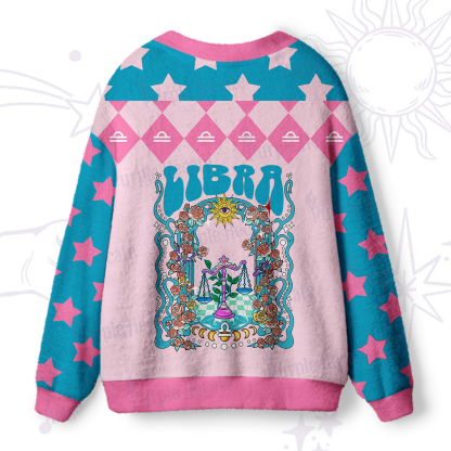 Purplehecate Libra Spirit Zodiac Ugly Cardigan Sweaters
