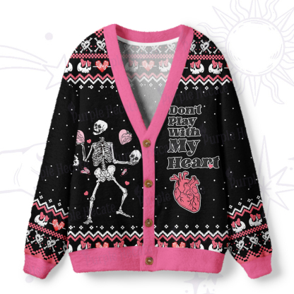 Purplehecate Don't Play With My Heart Ugly Cardigan Sweaters