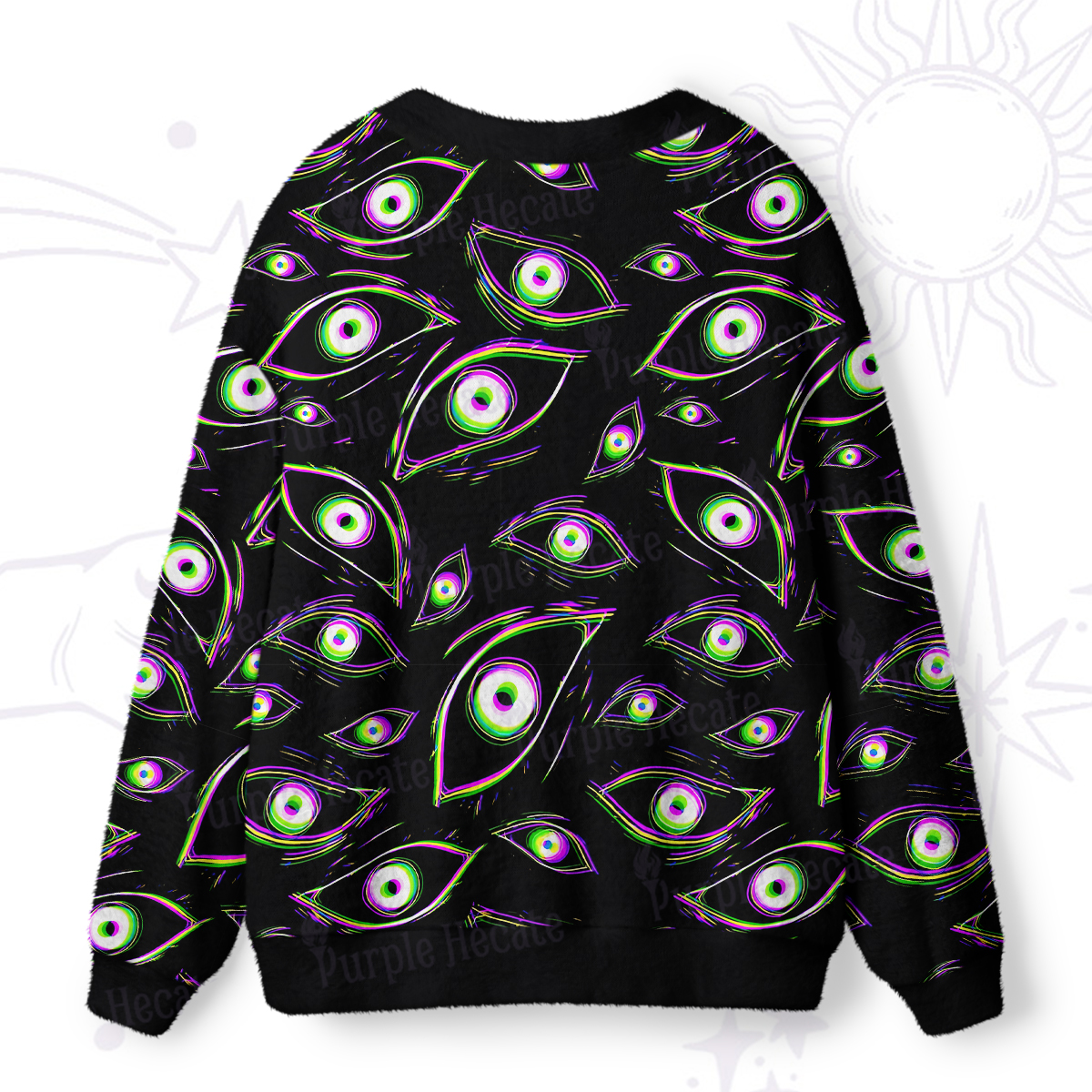 Purplehecate Glitch Vision Ugly Cardigan Sweaters