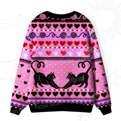 Purplehecate Sweet Black Cat Ugly Cardigan Sweaters