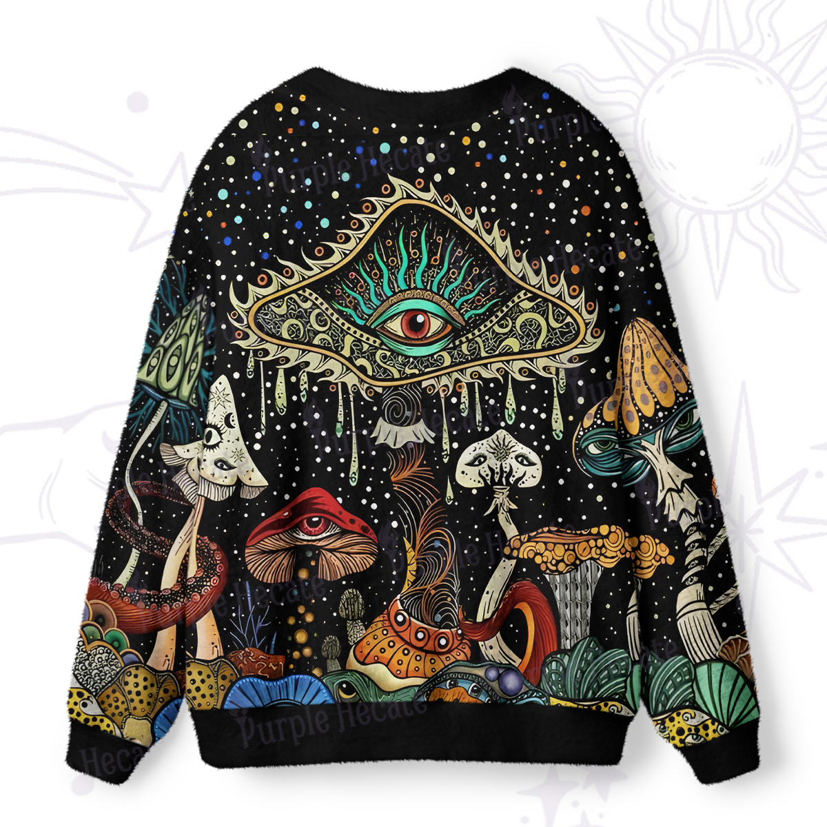 Purplehecate The Eyes of Nature Ugly Cardigan Sweaters