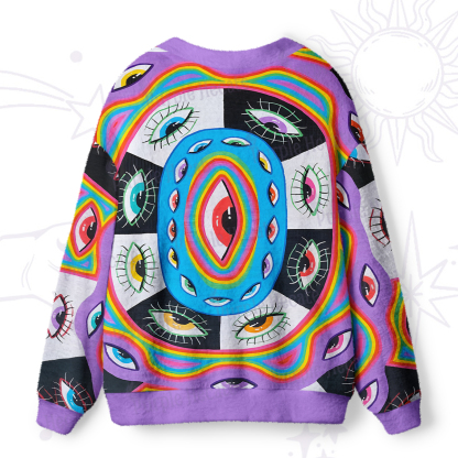 Purplehecate Cosmic Vision Kaleidoscope Ugly Cardigan Sweaters
