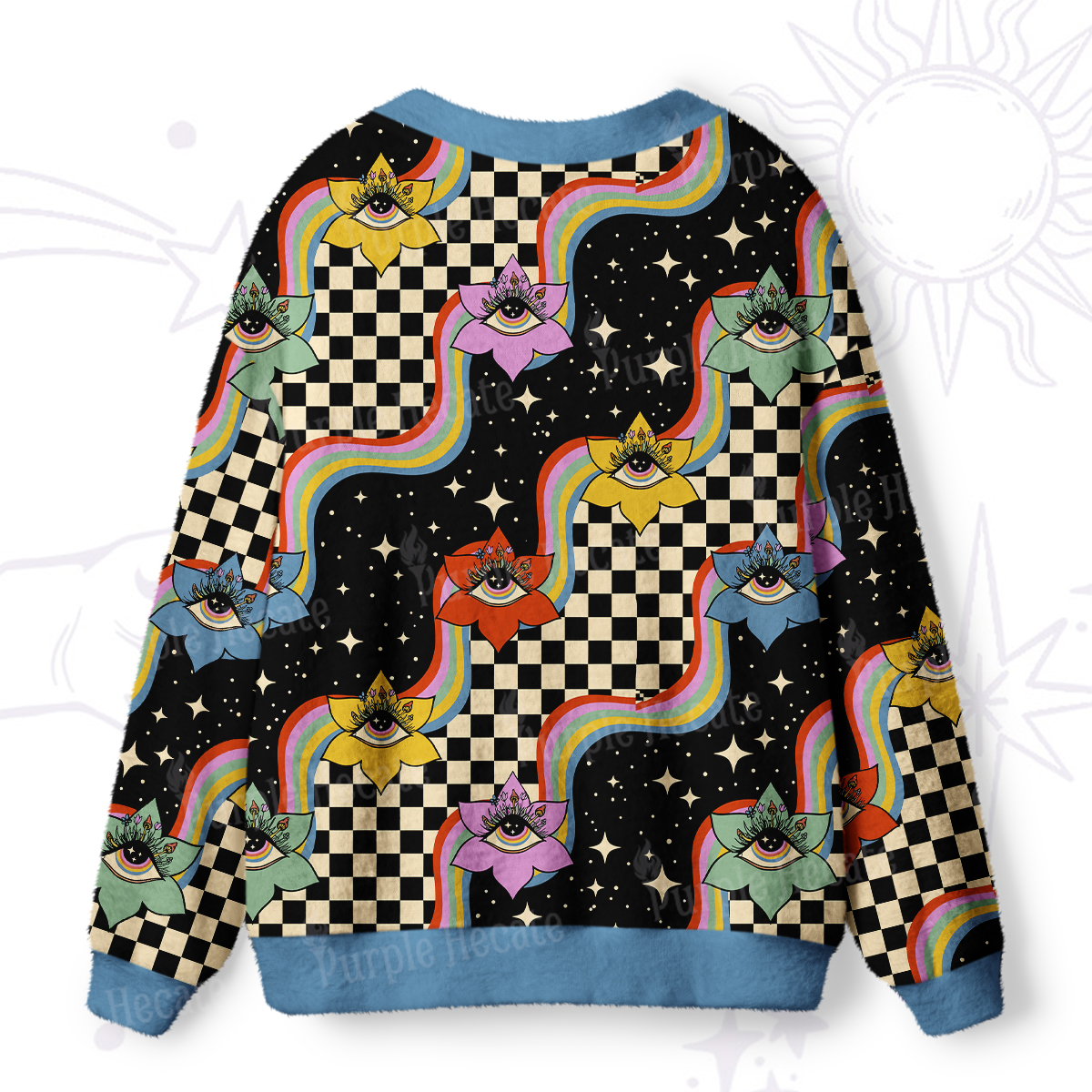 Purplehecate Vision Trip Ugly Cardigan Sweaters