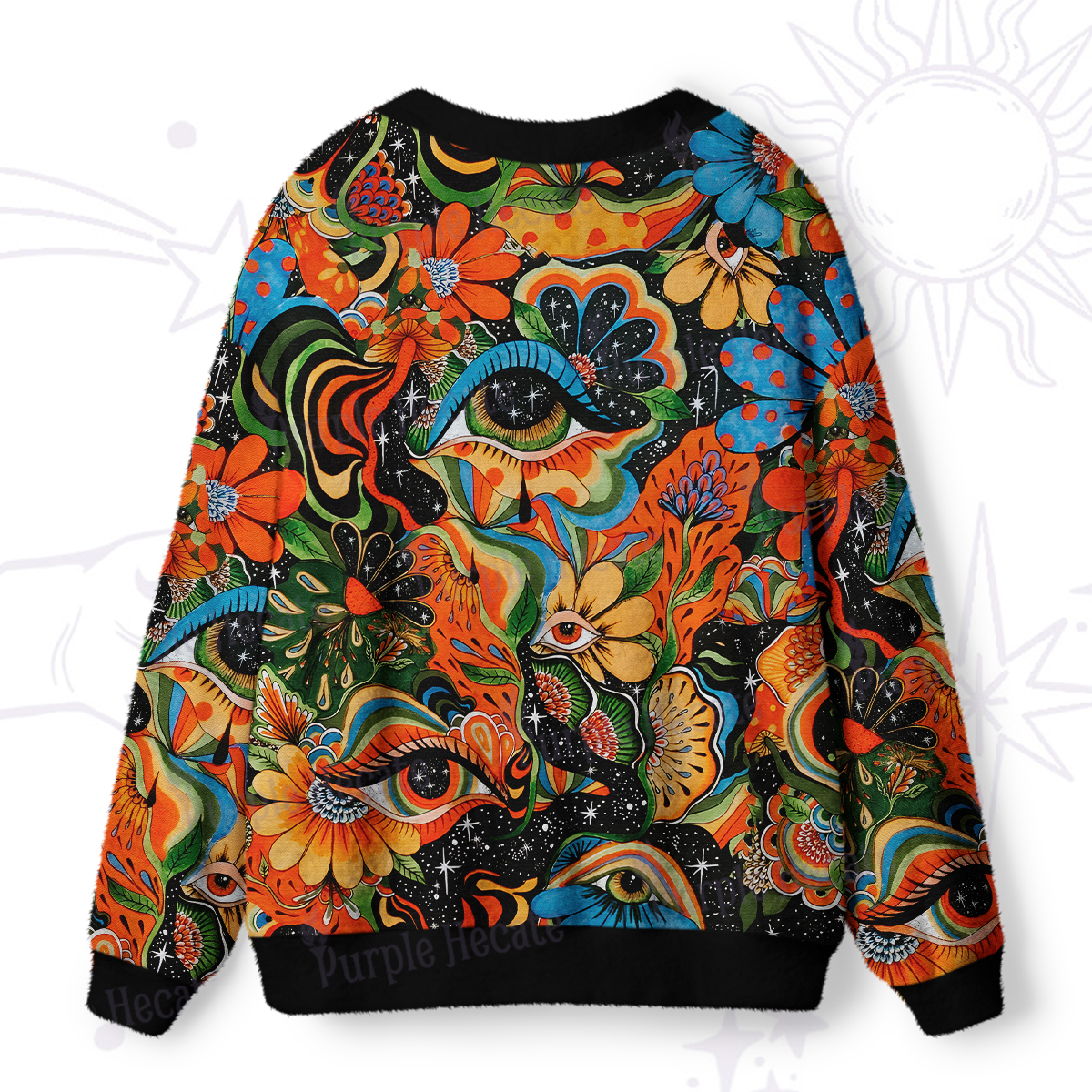 Purplehecate Floral Mirage Ugly Cardigan Sweaters