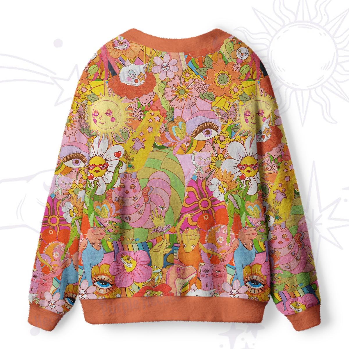 Purplehecate Dreamscape Garden Ugly Cardigan Sweaters