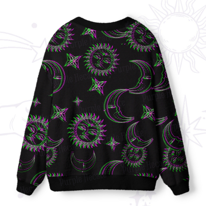 Purplehecate Neon Moon Magic Ugly Cardigan Sweaters