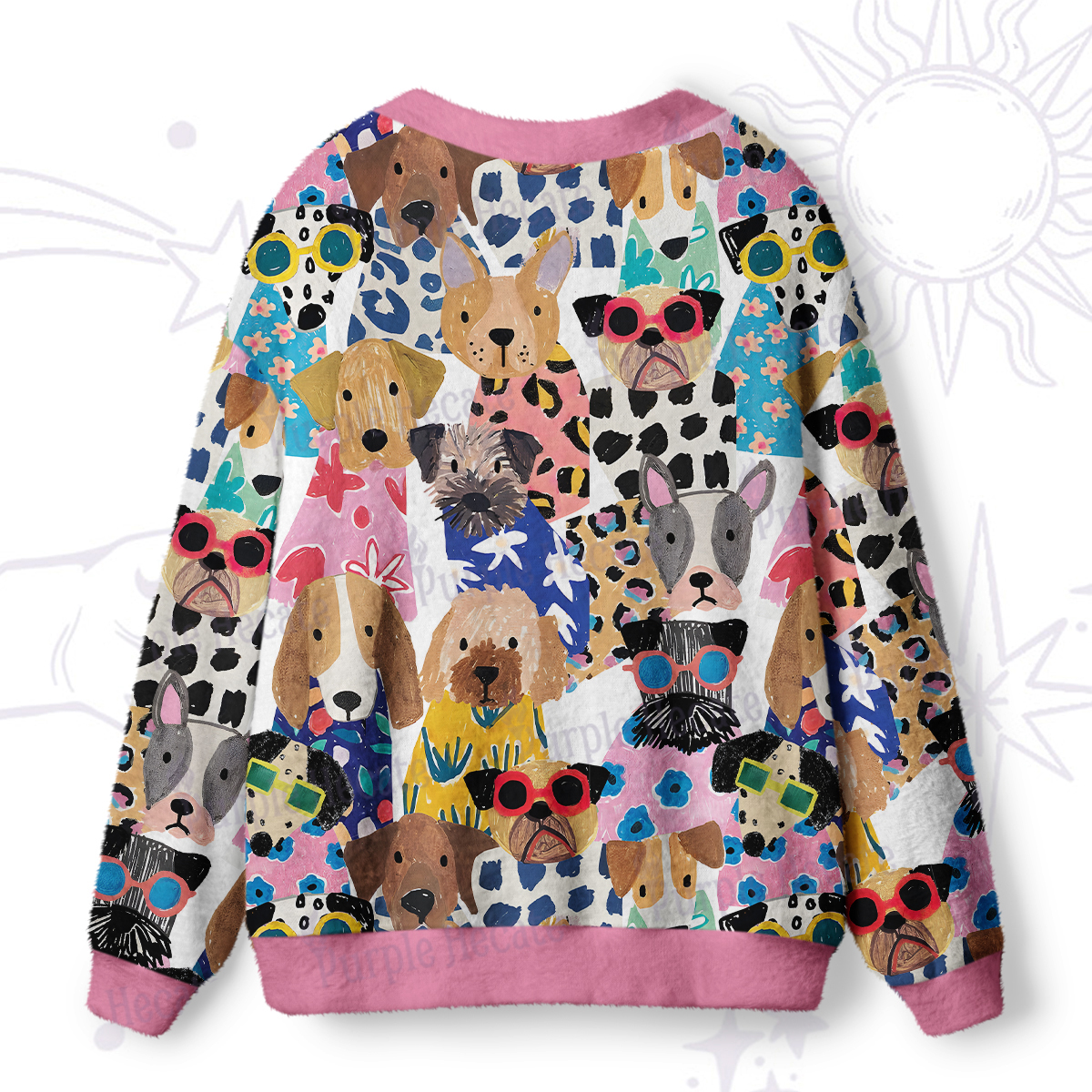 Purplehecate Puppy Parade Ugly Ugly Cardigan Sweaters