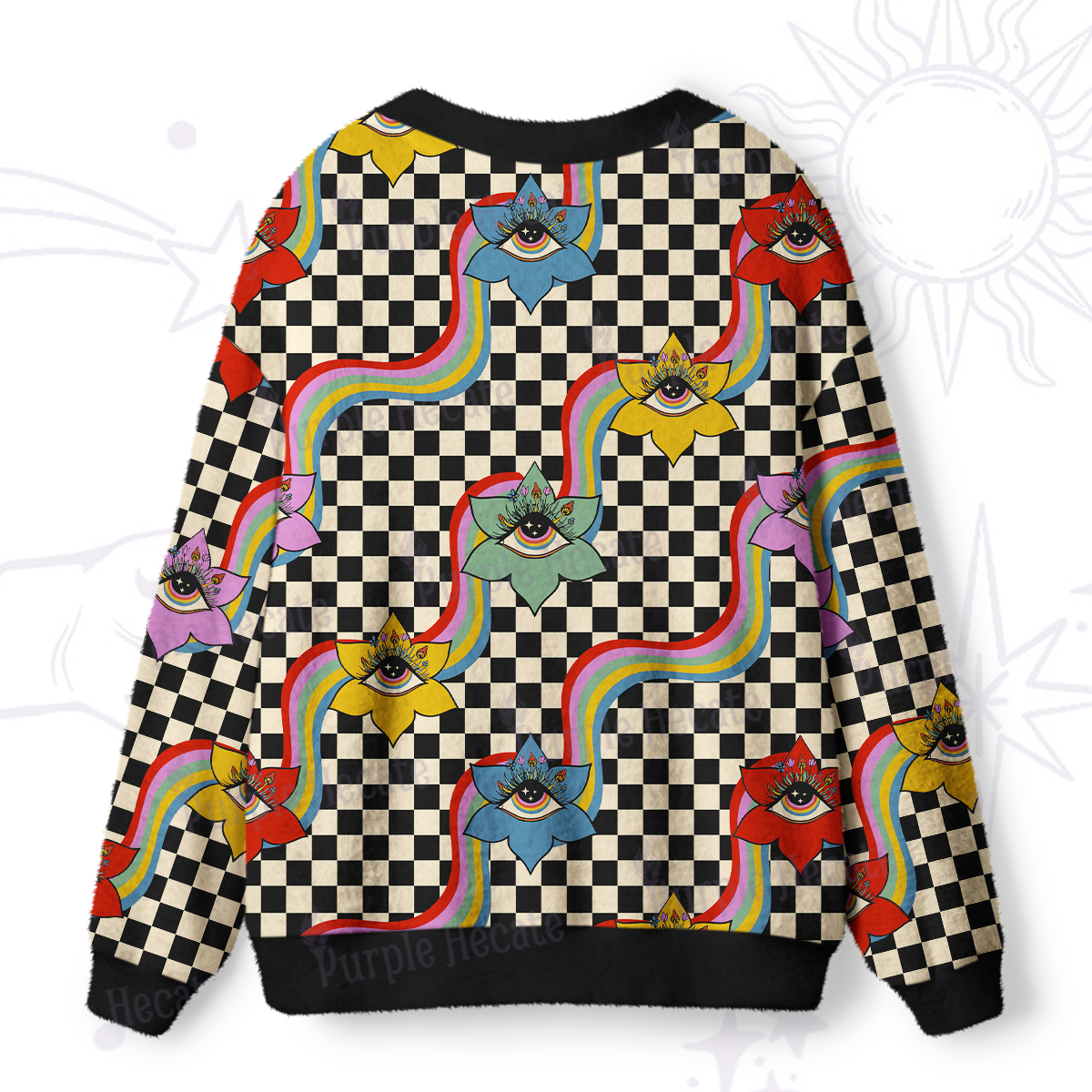 Purplehecate Cosmic Eye Garden Ugly Cardigan Sweaters