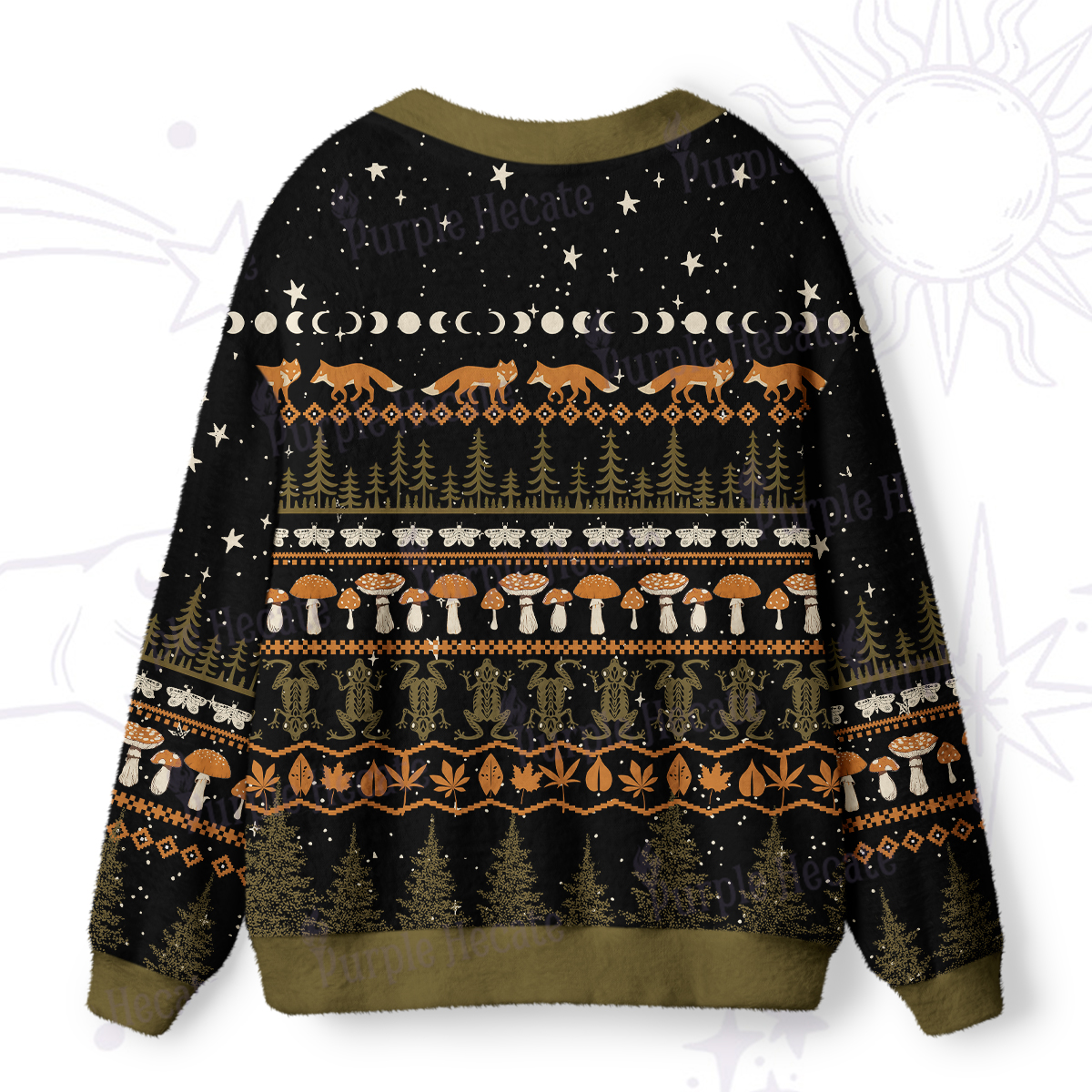 Purplehecate Mystic Woods Ugly Cardigan Sweaters