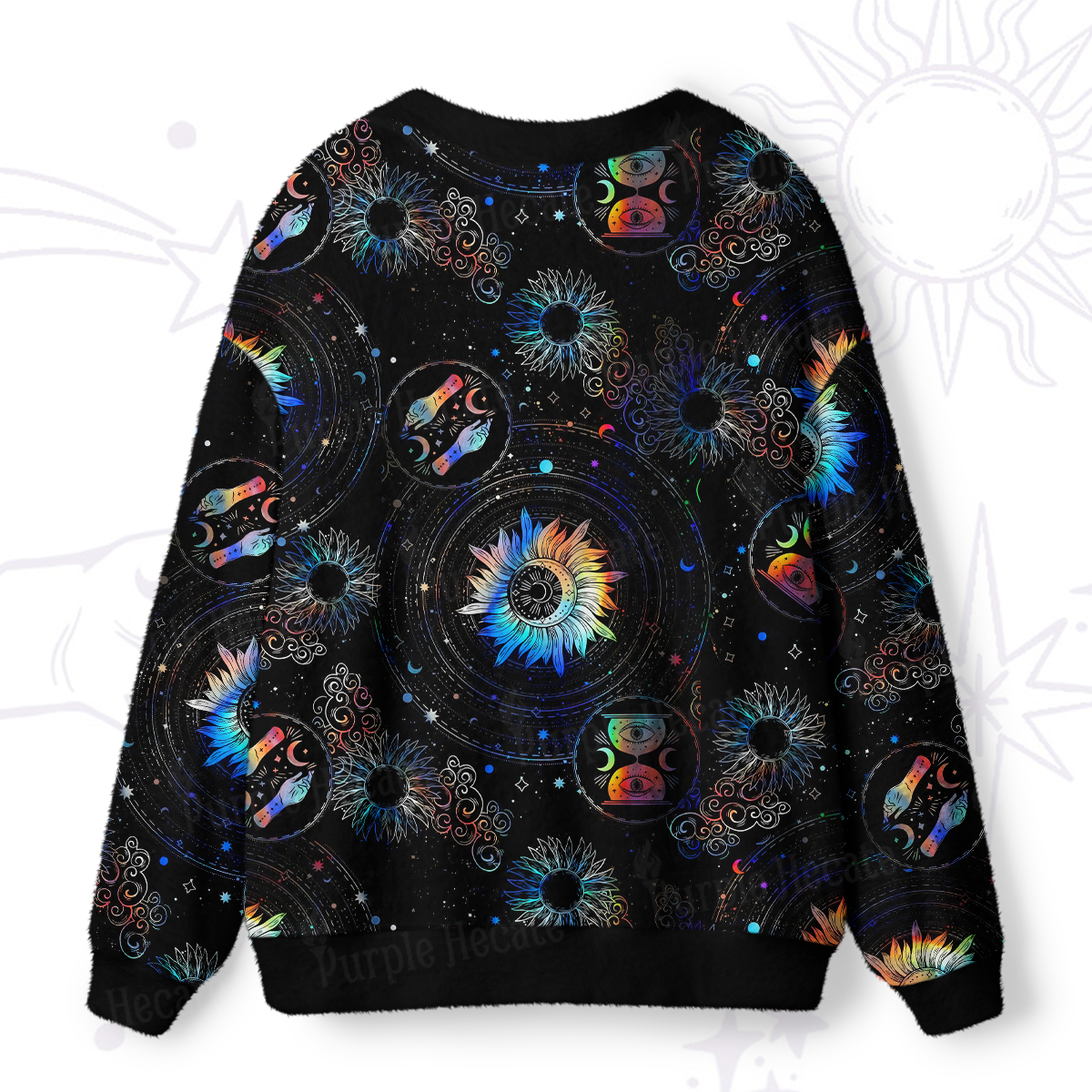 Purplehecate Cosmic Vibes Ugly Cardigan Sweaters