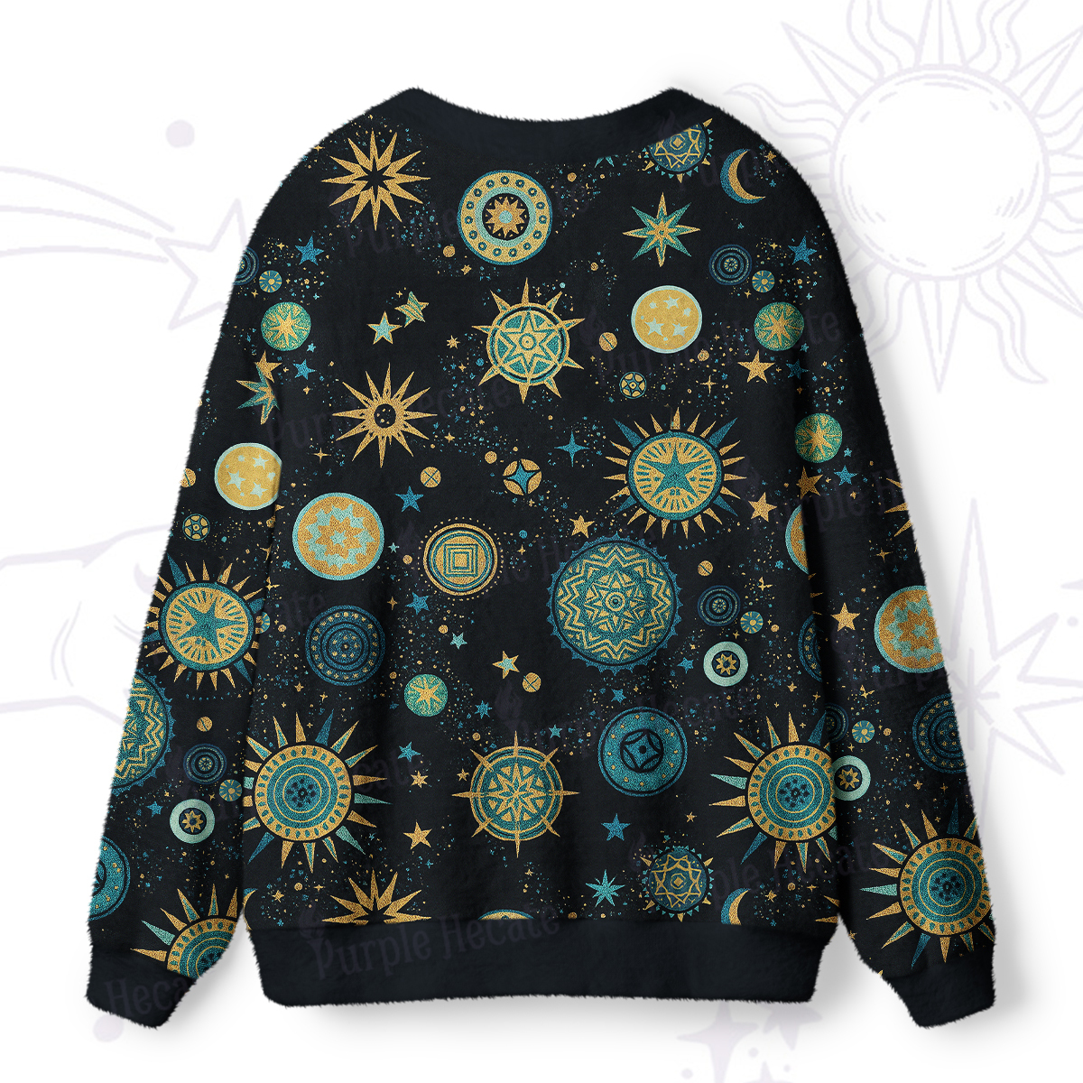 Purplehecate Starry Night Ugly Cardigan Sweaters