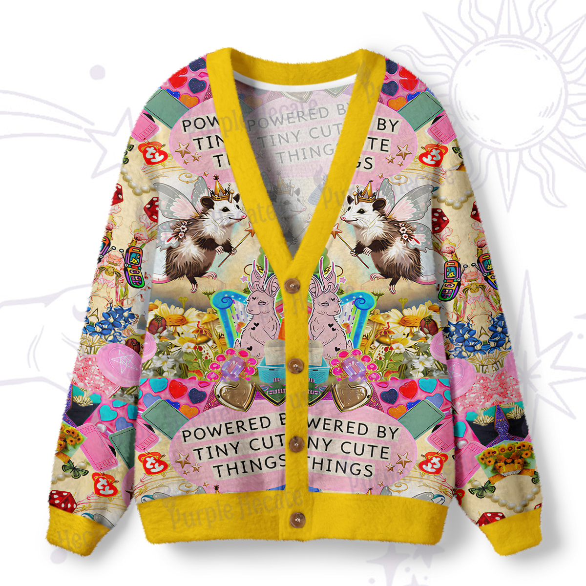 Purplehecate The Opossum Queen's Hoard Ugly Cardigan Sweaters