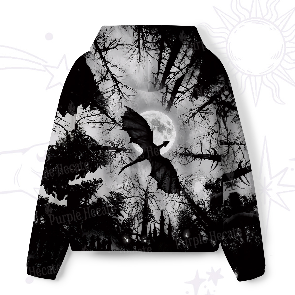 Purplehecate Dark Fantasy Dragon All-Over Print Hoodie