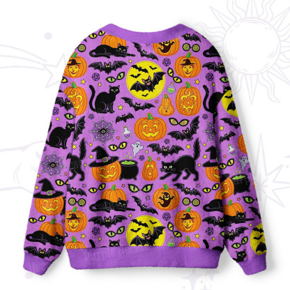 Purplehecate Purple Fright Night Halloween Ugly Cardigan Sweaters