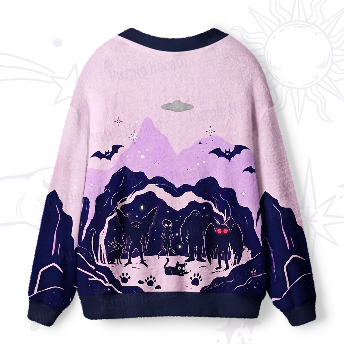 Purplehecate Mystic Creatures of Midnight Hollow Ugly Cardigan Sweaters