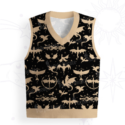 Purplehecate Fantasy Dragon Allover Ugly Sweater Vest