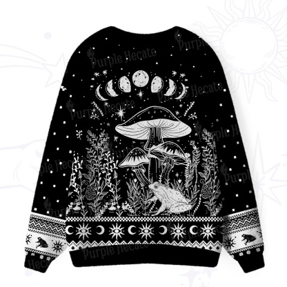 Purplehecate Celestial Frog Mushrooms Ugly Cardigan Sweaters
