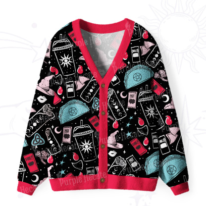 Purplehecate Dark Magic and Mystical Charm Ugly Cardigan Sweaters