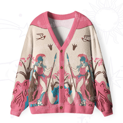 Purplehecate Athena Wisdom Goddess Ugly Cardigan Sweaters
