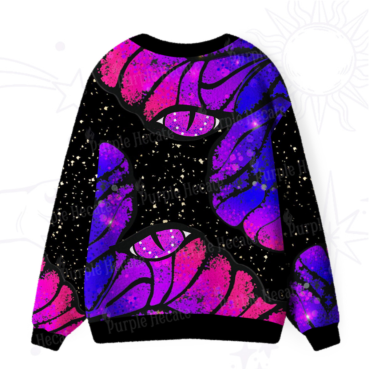 Purplehecate Starry-Eyed Butterfly Ugly Cardigan Sweaters