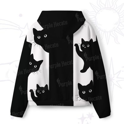 Purplehecate Peekaboo Cats All-Over Print Hoodie