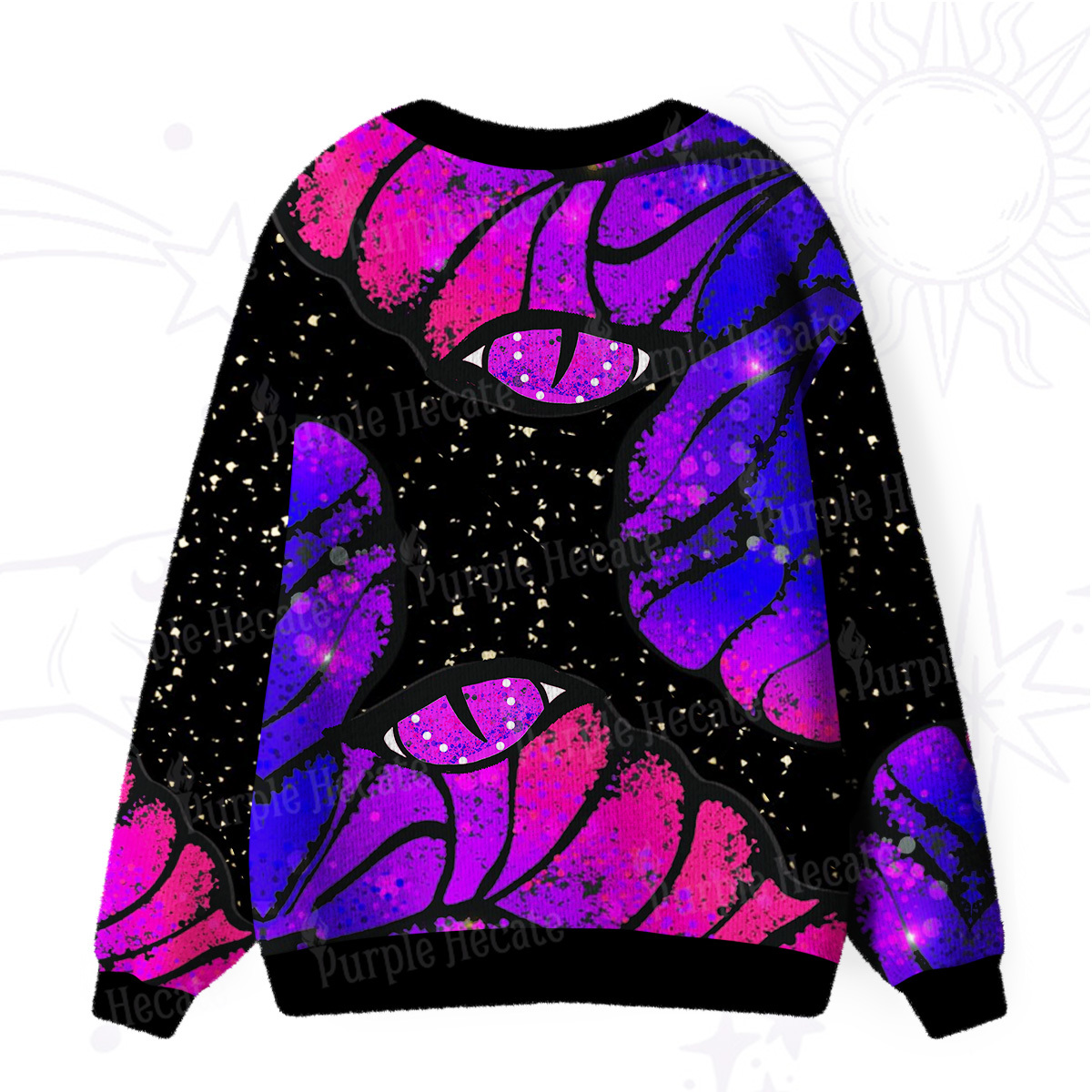 Purplehecate Starry-Eyed Butterfly Ugly Cardigan Sweaters