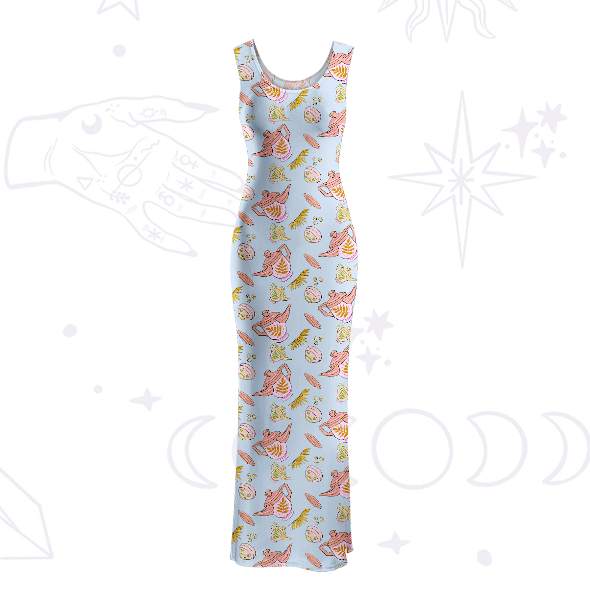 Purplehecate Mystical Teapot Maxi Tank Beachwear Dress