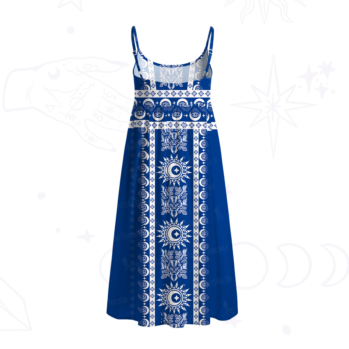 Purplehecate Visionary Sun Spaghetti Strap Midi Dress