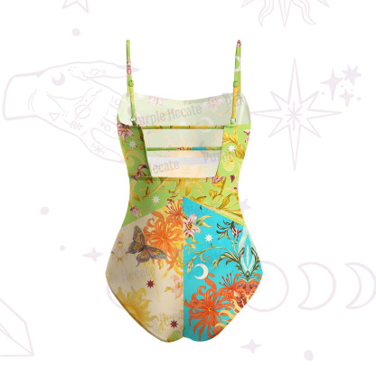 Purplehecate Sun Garden Slim-Strap Swimsuit