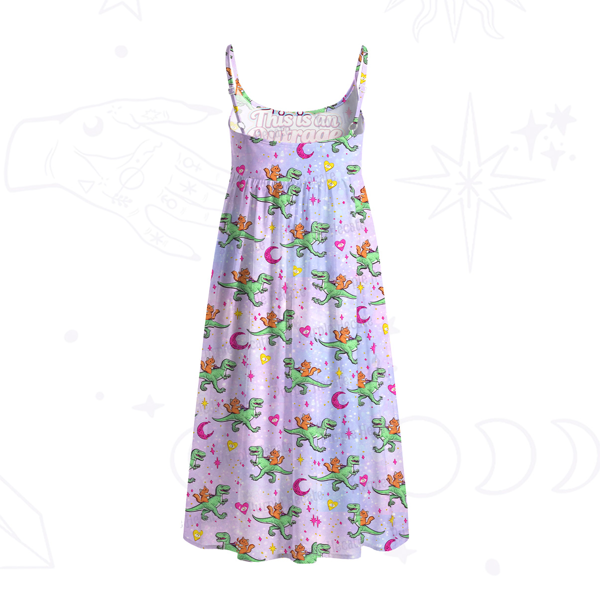 Purplehecate This is an Outrage Spaghetti Strap Midi Dress