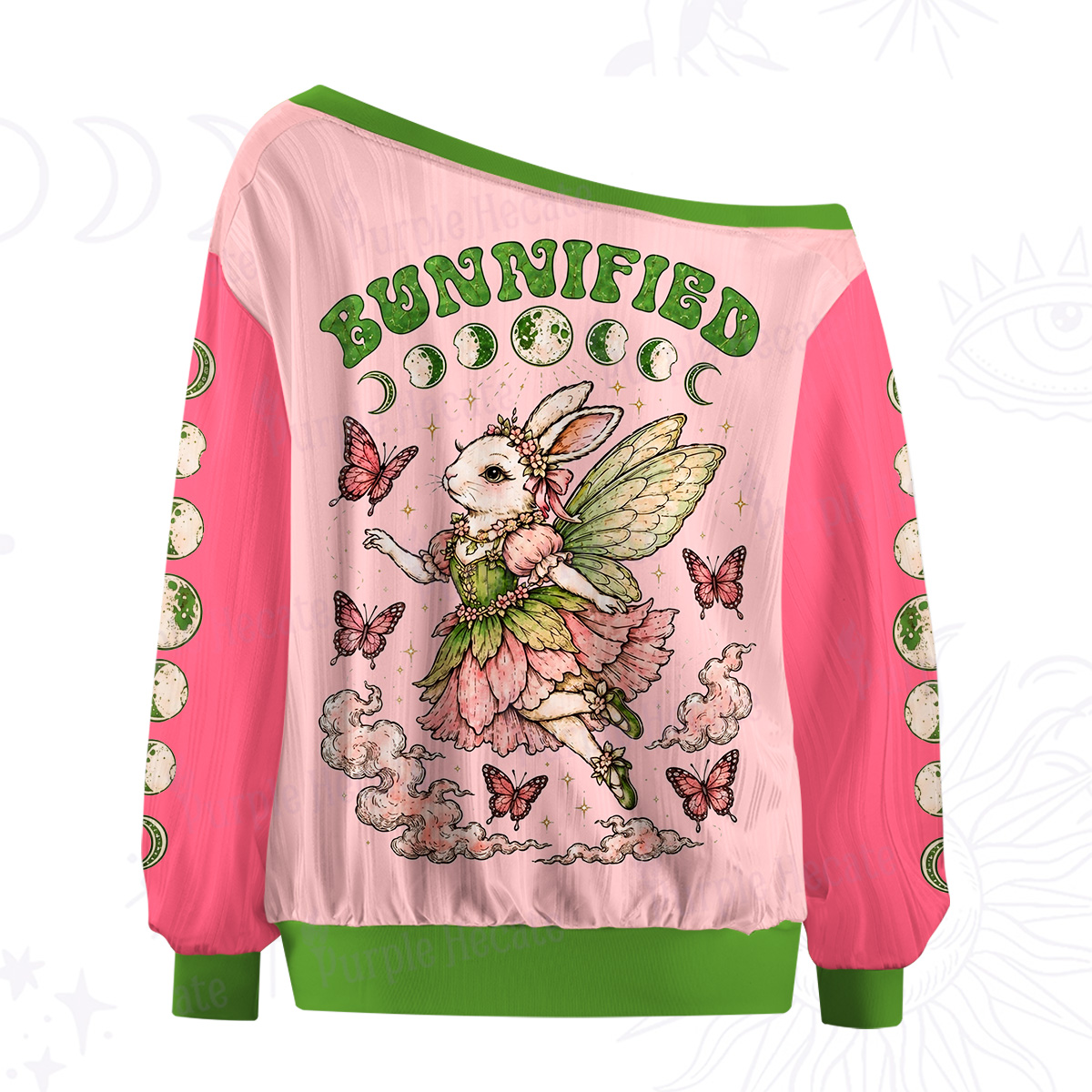 Purplehecate Bunnified Fairy Bunny Off The Shoulder Graphic Jersey