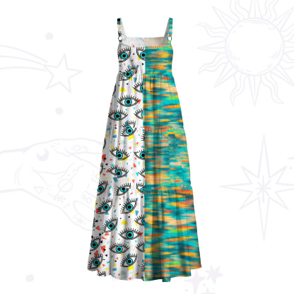 Purplehecate Evil Eye Protection Wide Straps Maxi Dress