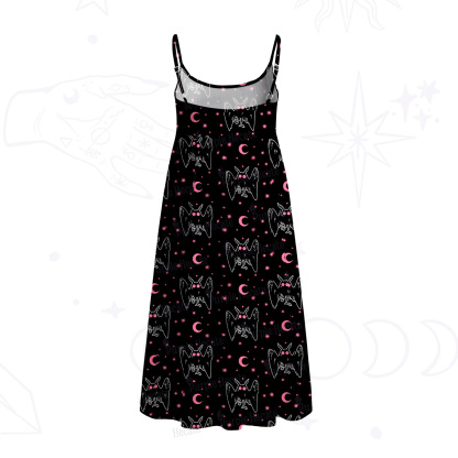 Purplehecate Witchy Mothman Night Spaghetti Strap Midi Dress