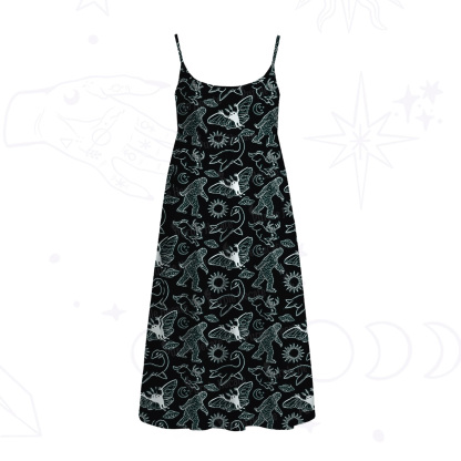 Purplehecate Cryptid Spaghetti Strap Midi Dress