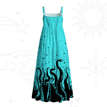 Purplehecate Tentacles of the Deep Wide Straps Maxi Dress