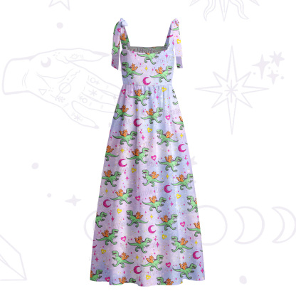Purplehecate This is an Outrage Tie Shoulder Maxi Dress