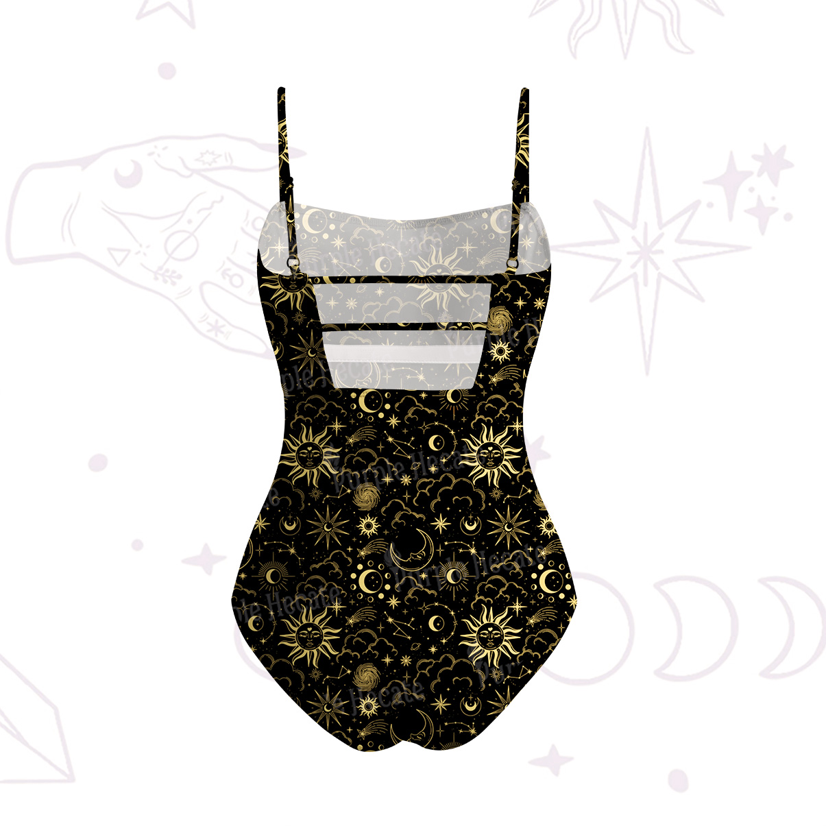 Purplehecate Mysterious Star & Moon Slim-Strap Swimsuit