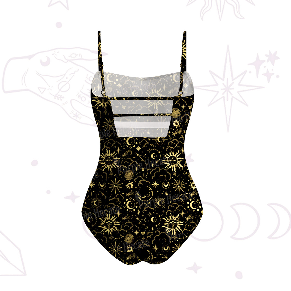 Purplehecate Mysterious Star & Moon Slim-Strap Swimsuit