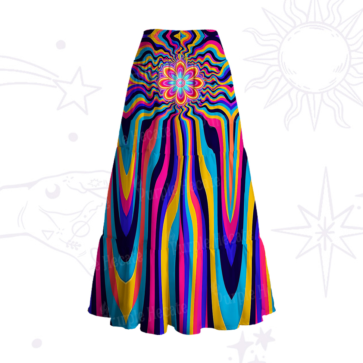 Purplehecate Psychedelic Bloom Convertible Maxi Skirt