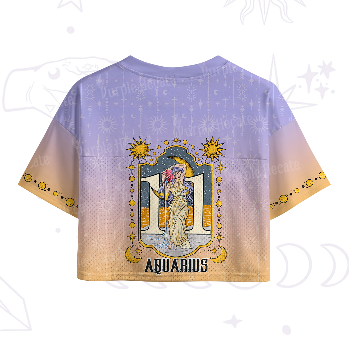 Purplehecate Aquarius Zodiac Crop Sports Jersey