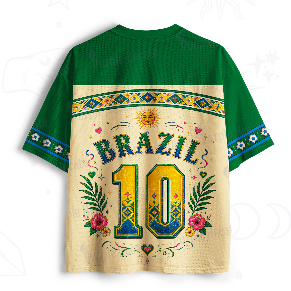 Purplehecate Brazil Tropical Parrot World Cup Mesh Jersey