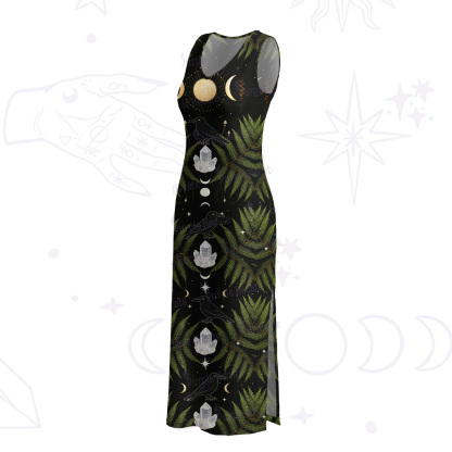 Purplehecate Lunar Raven Ritual Crochet Knit Maxi Dress