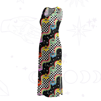 Purplehecate Enchanted Eye Blossom Crochet Knit Maxi Dress